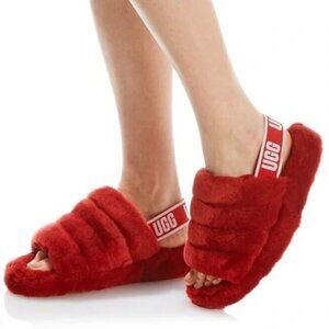 UGG Fluff Yeah Deep Red women's size 9